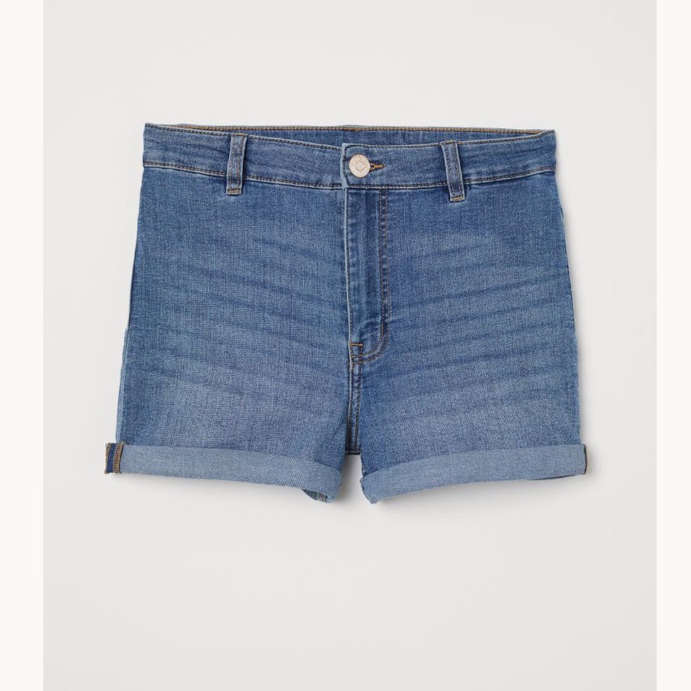 H&M Divided High Waist Jean Denim Shorts
